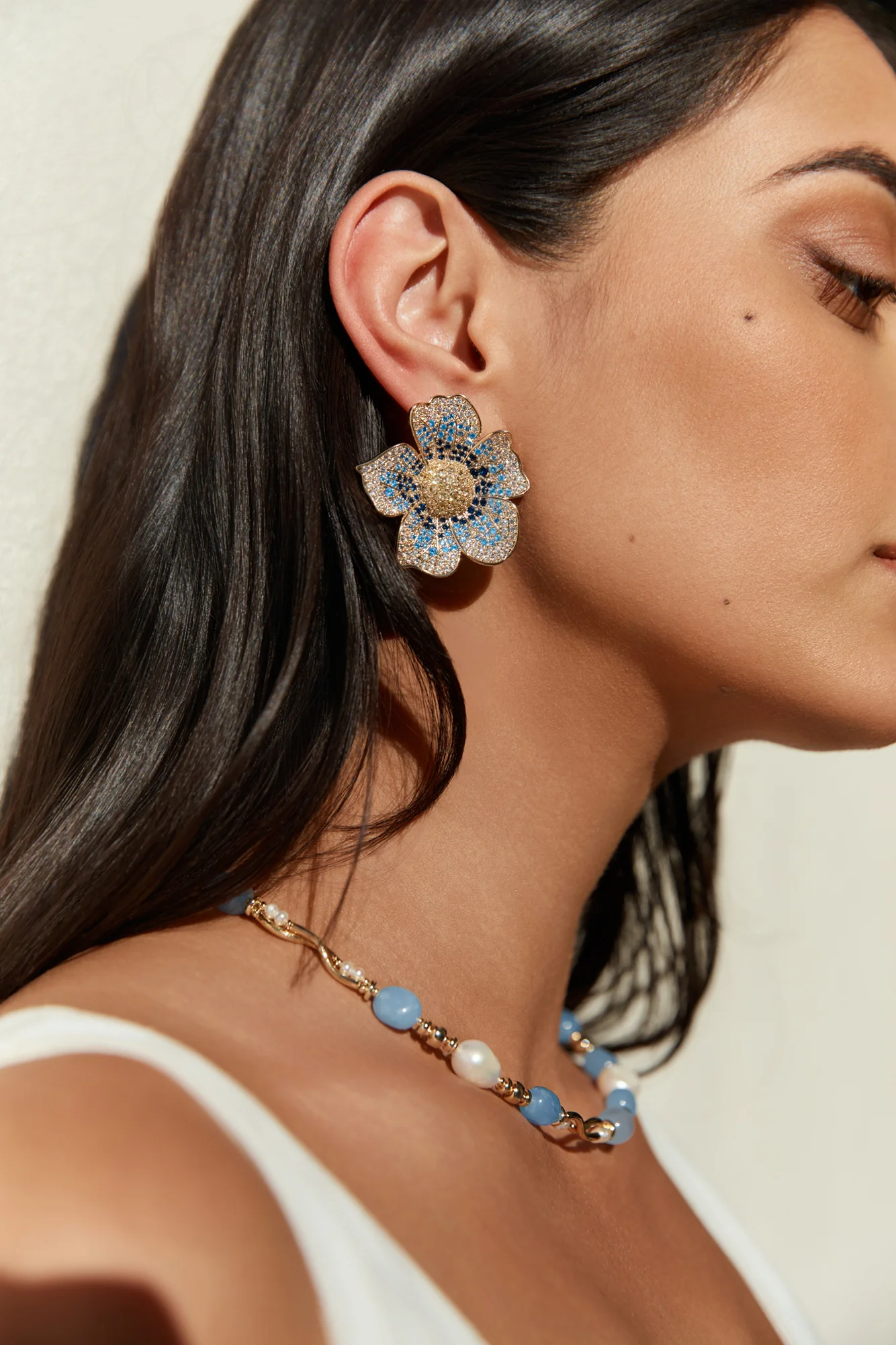 18k Gold Plated Blossom Days Earrings Gold - Image 3
