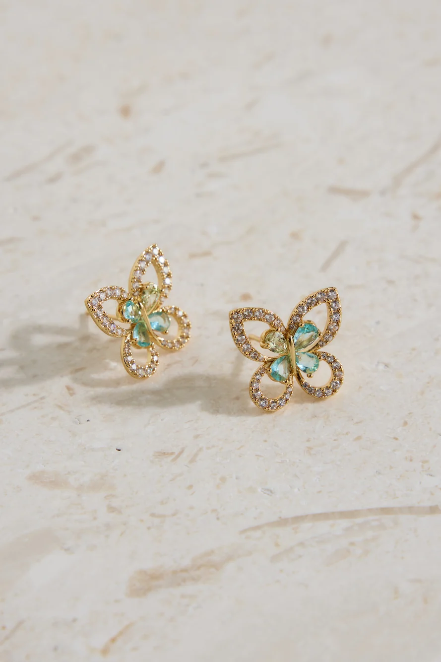 18K Gold Plated Flutter Away Earrings Gold
