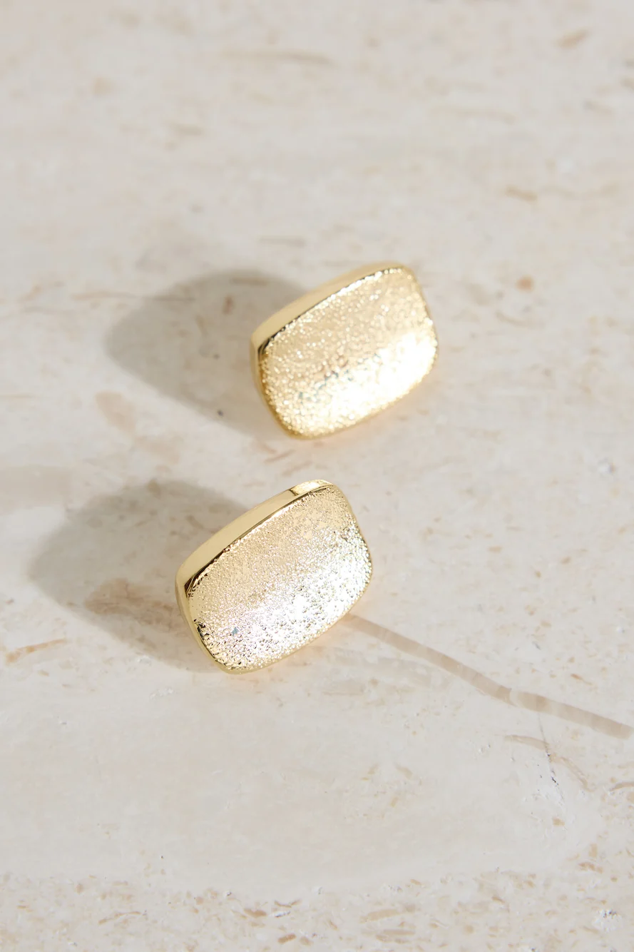 18K Gold Plated Focused Earrings Gold - Image 2
