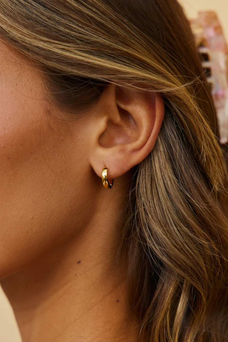 18k Gold Plated Mine Forever Earrings Gold - Image 3
