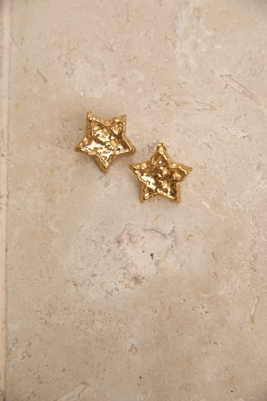 18k Gold Plated Night Sky Earrings Gold - Image 2
