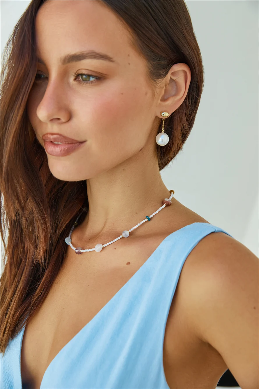 18k Gold Plated Pearl Drop Earrings Gold - Image 3