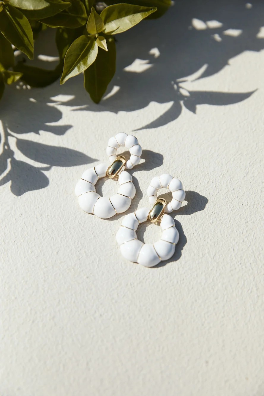 18k Gold Plated Sandy Shores Earrings Gold - Image 2