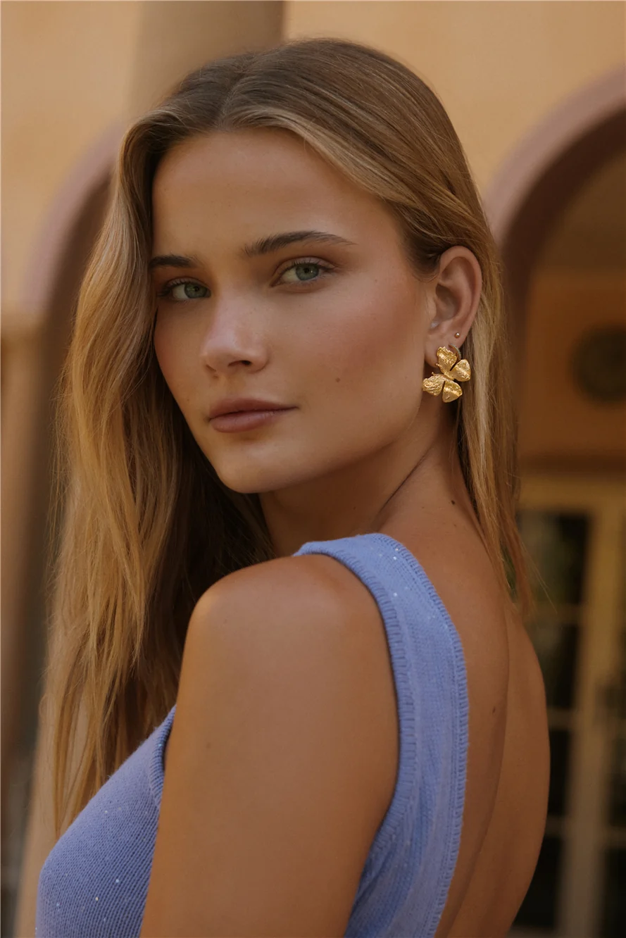 18k Gold Plated Spread Your Wings Earrings Gold - Image 3