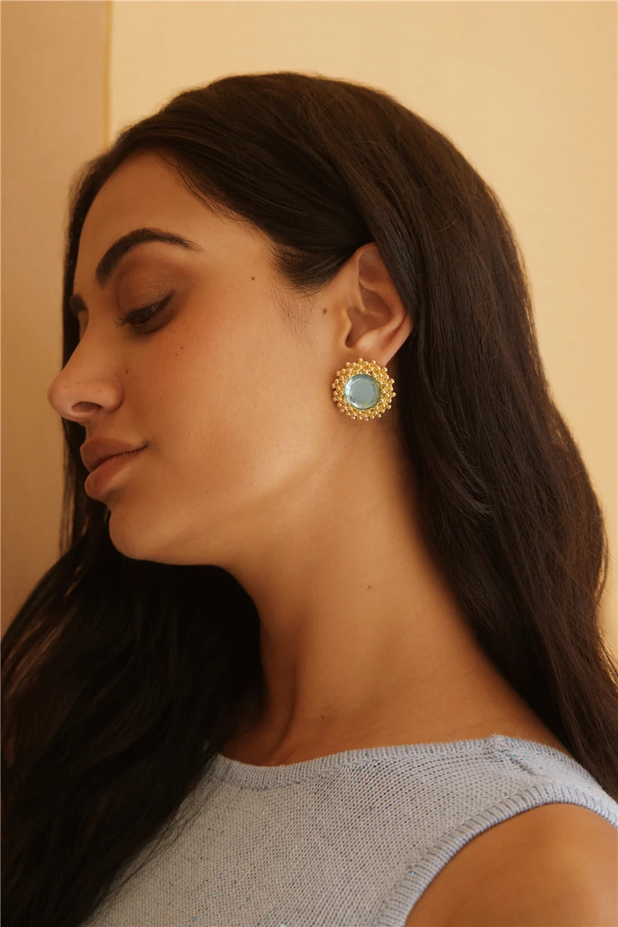 18K Gold Plated Tide Pool Earrings Gold - Image 3