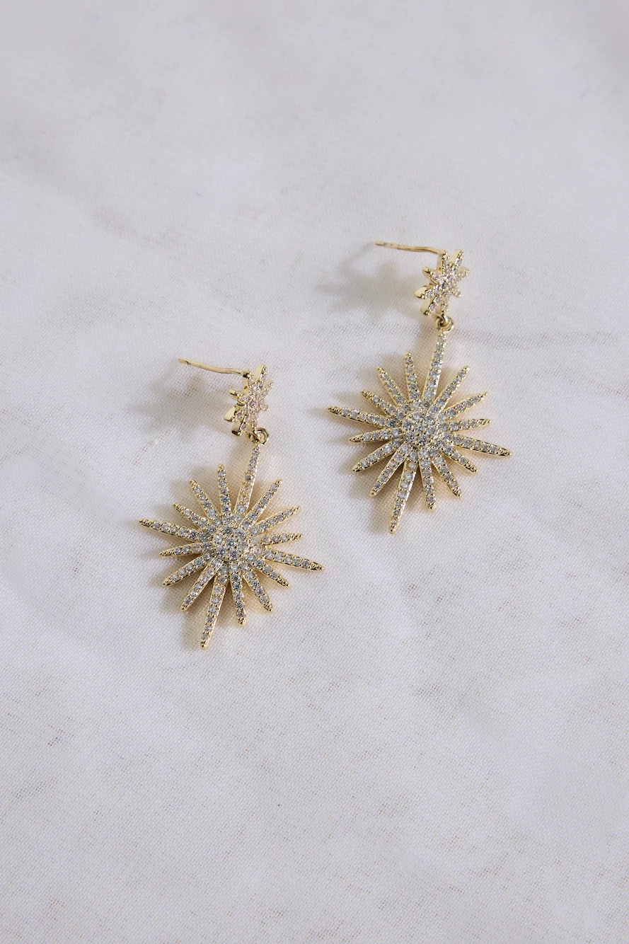 18k Gold Plated Under Stars Earrings Gold - Image 4