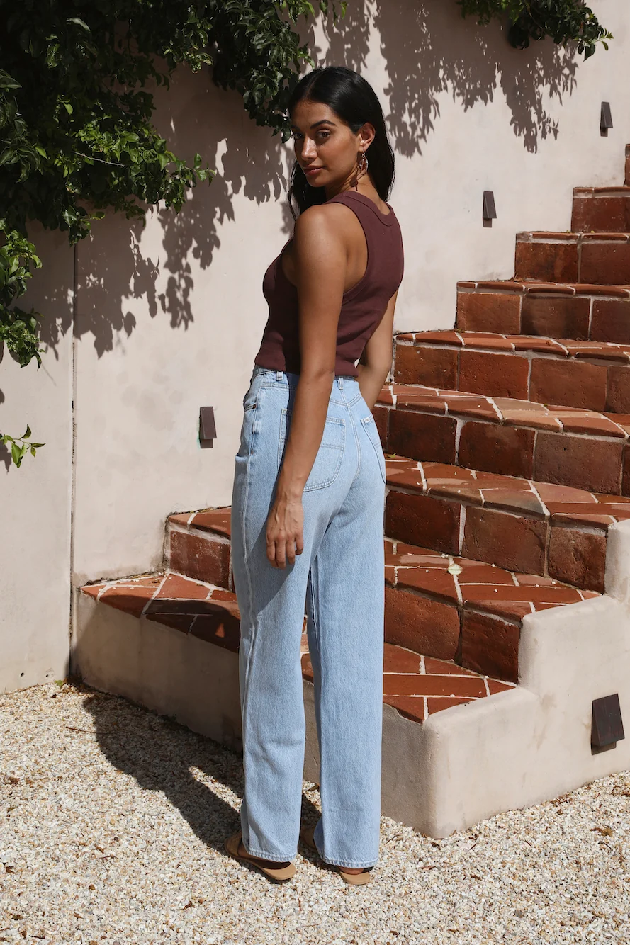 ABRAND A Heather Singlet Coffee - Image 10