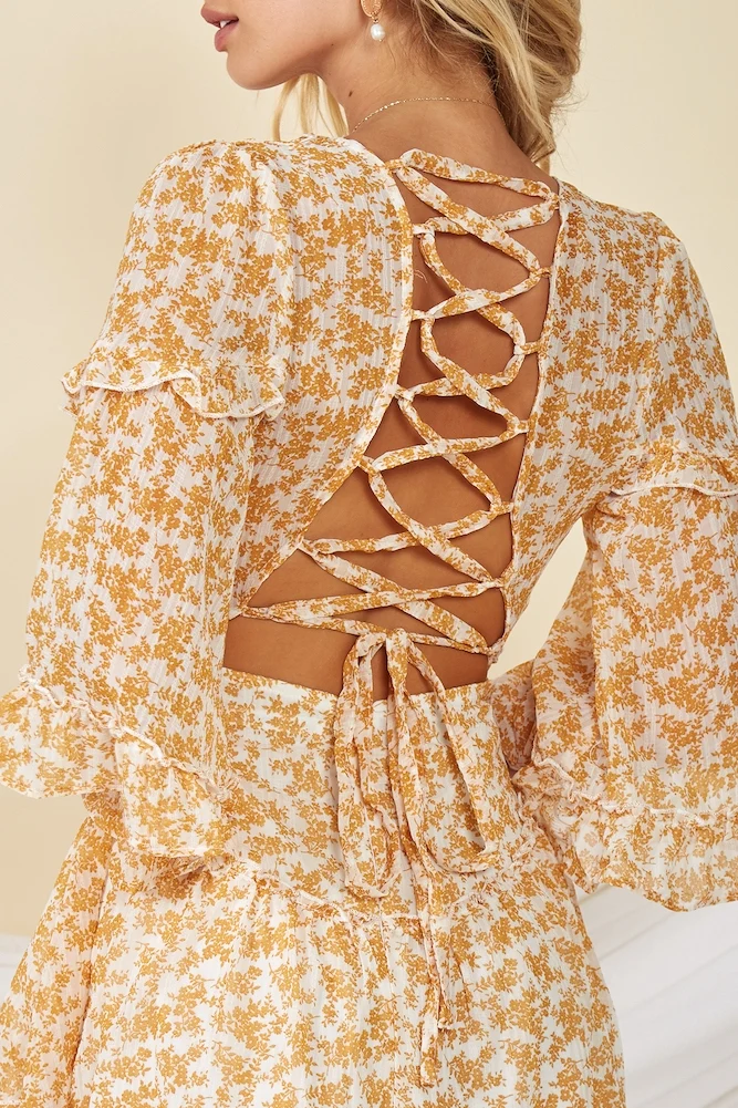 Afternoon Light Dress Mustard - Image 8