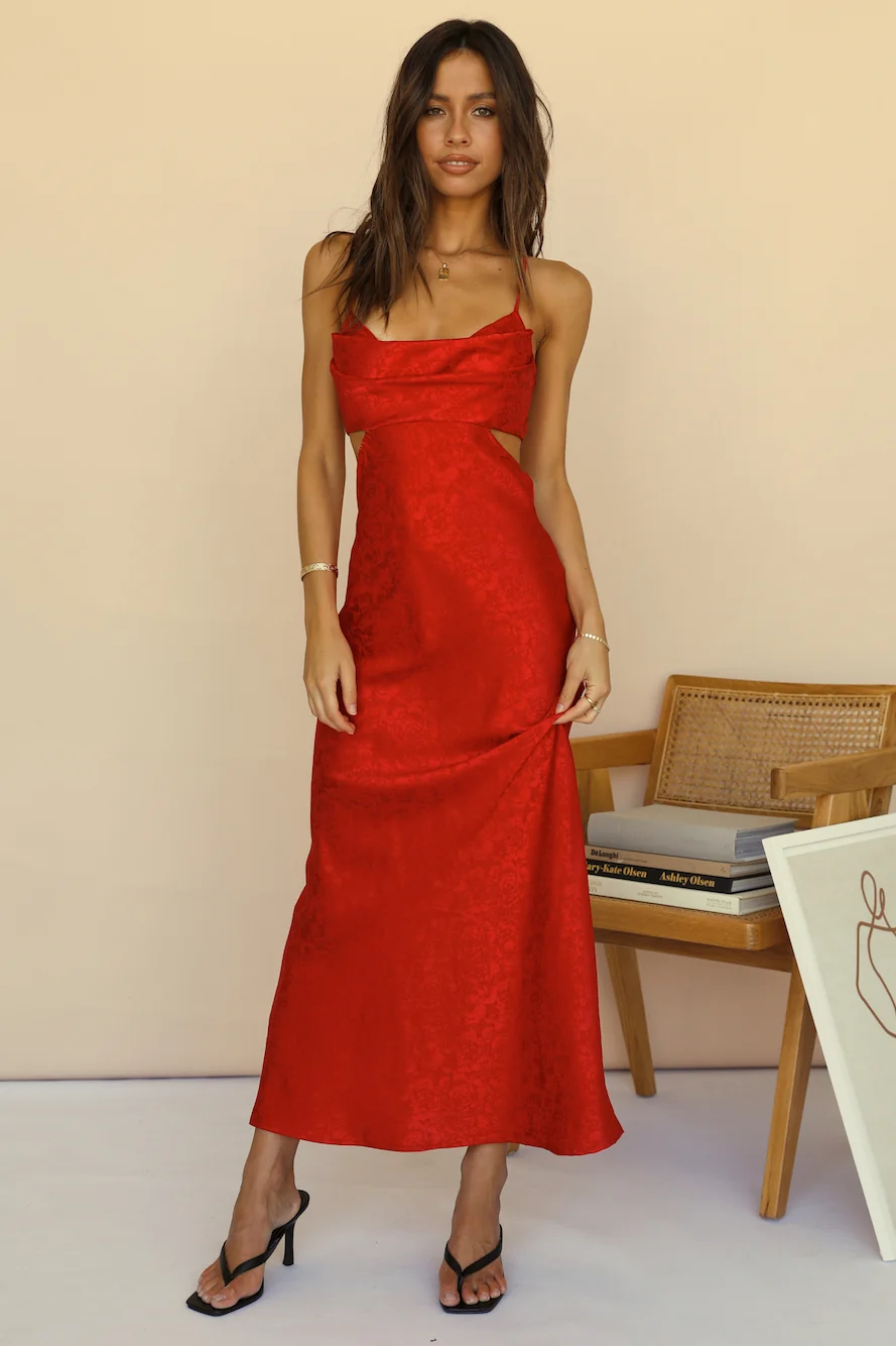 All In Maxi Dress Red - Image 3