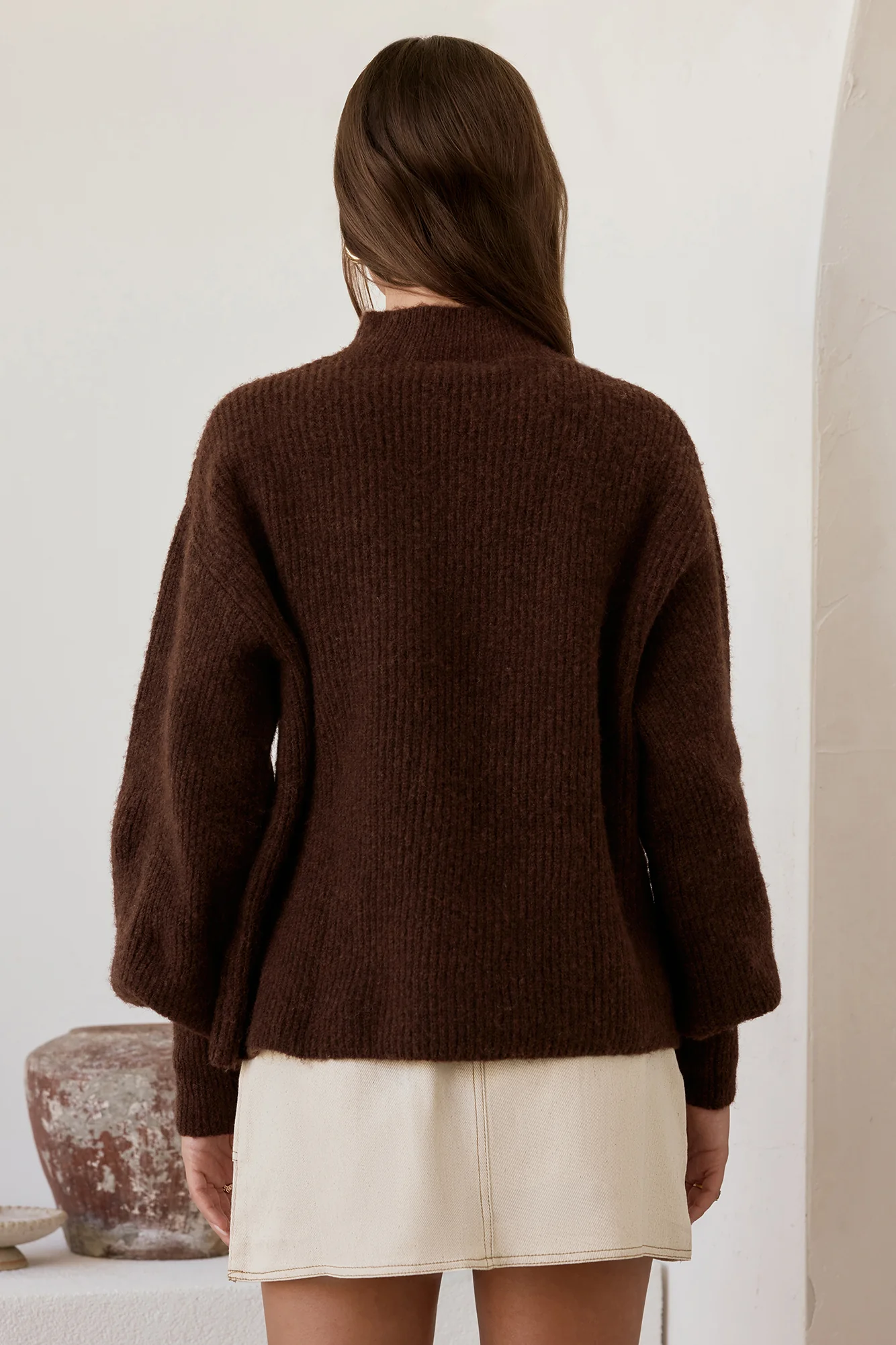 Alpine Affair Fluffy Sweater Brown - Image 8