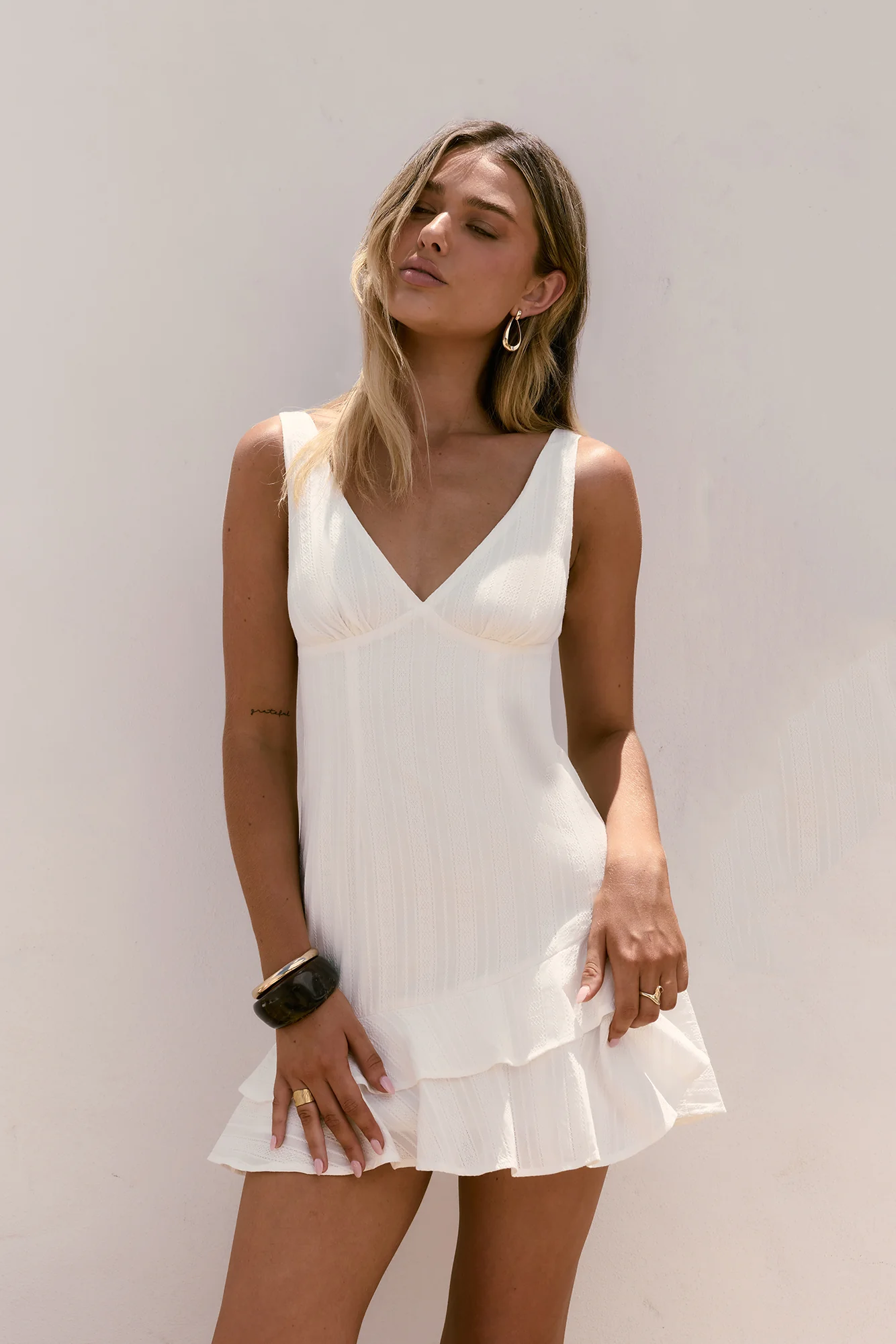 Among The Clouds Mini Dress White - Image 4