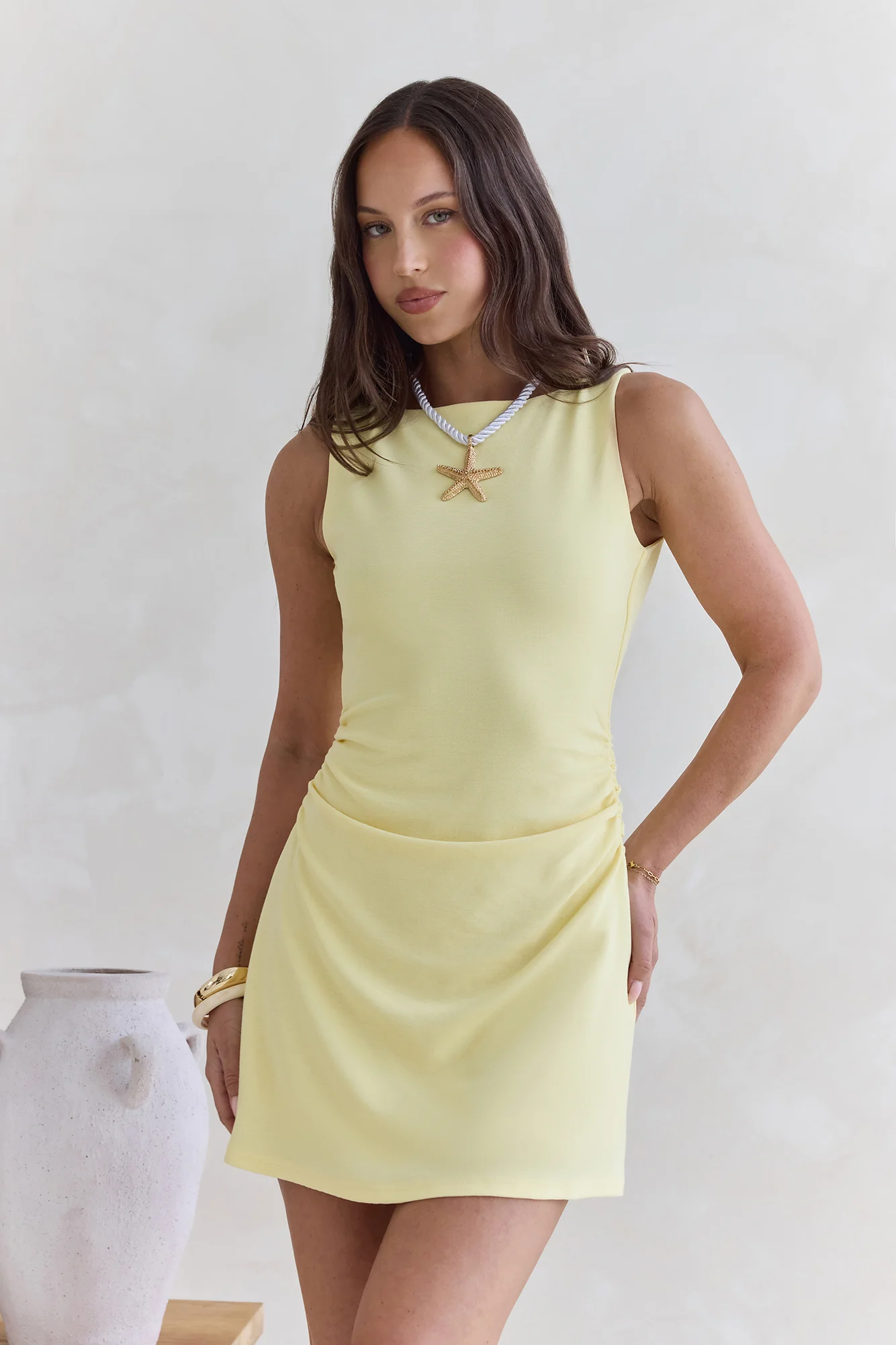 Andromeda Mini Dress Yellow - Image 4