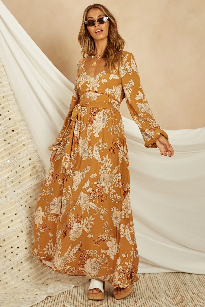 Arivaca Maxi Dress Tan - Image 5