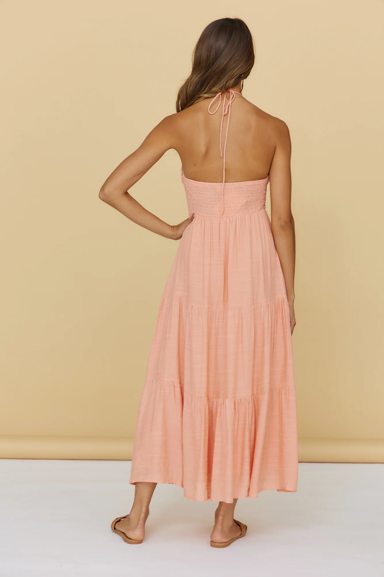 At First Light Maxi Dress Peach - Image 6