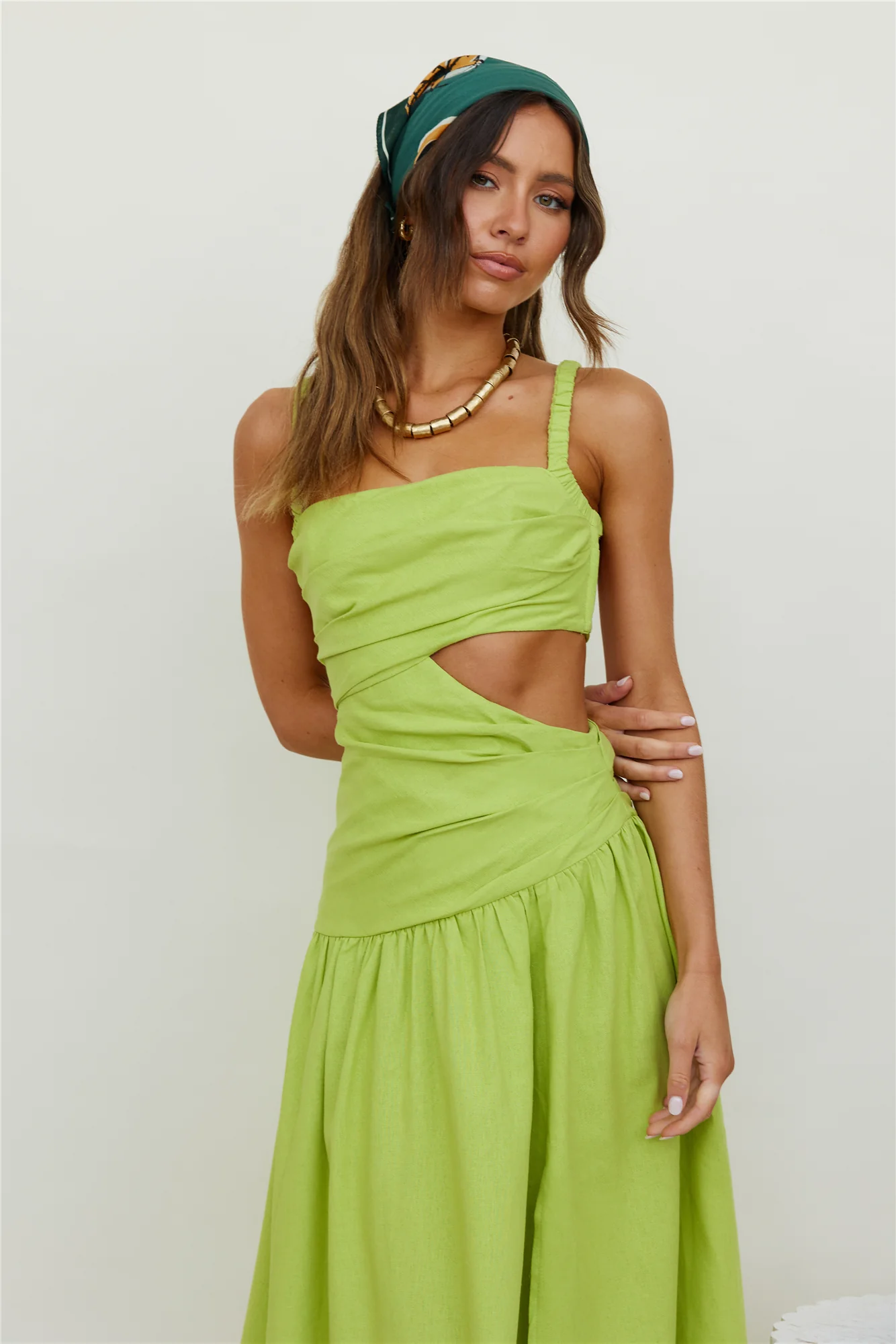 Autumn Warmth Maxi Dress Green - Image 4