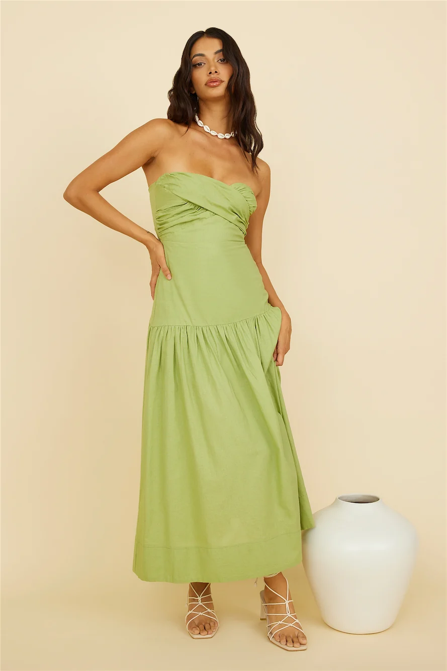 Azaleana Midi Dress Green - Image 5