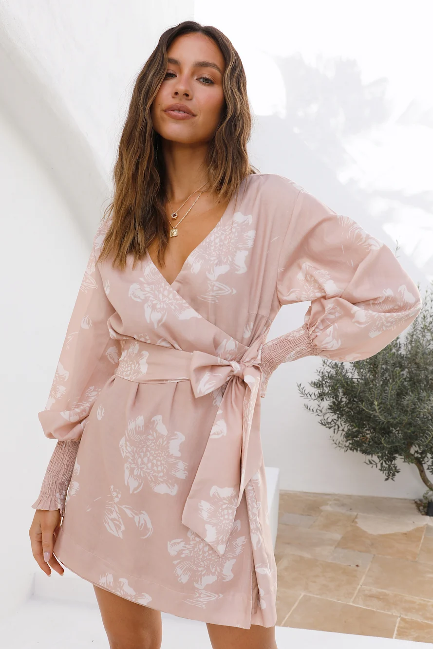 Back From Vacation Mini Dress Beige - Image 4