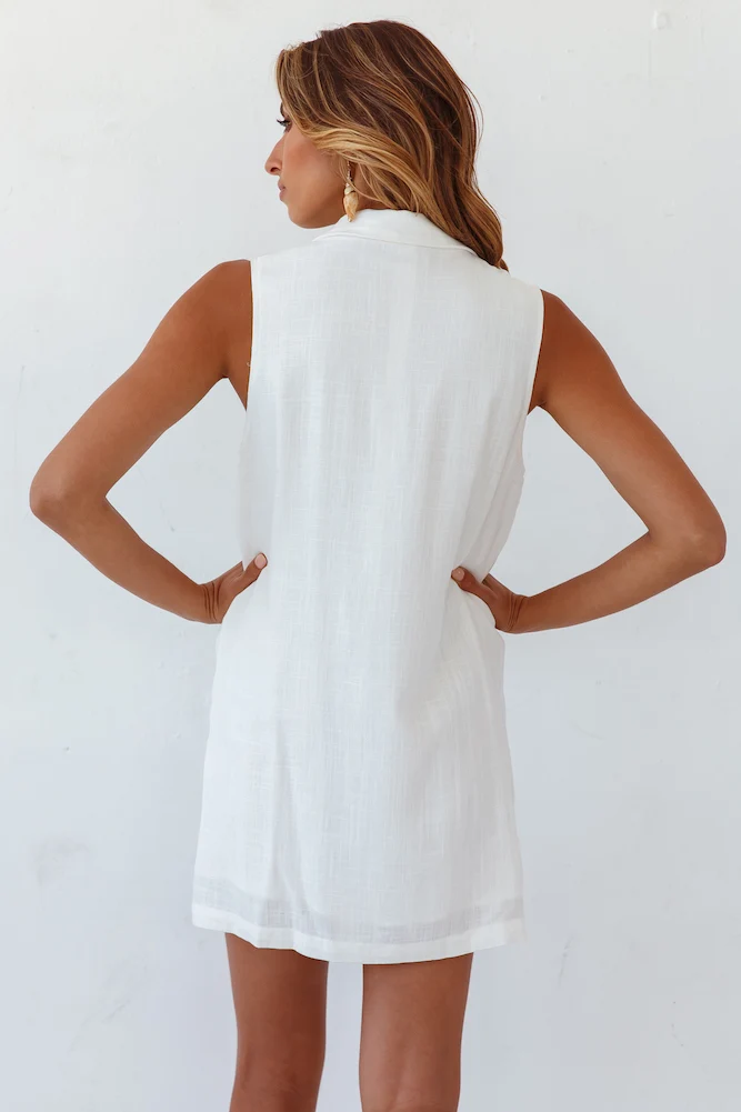 Back To The Coast Dress White - Image 7