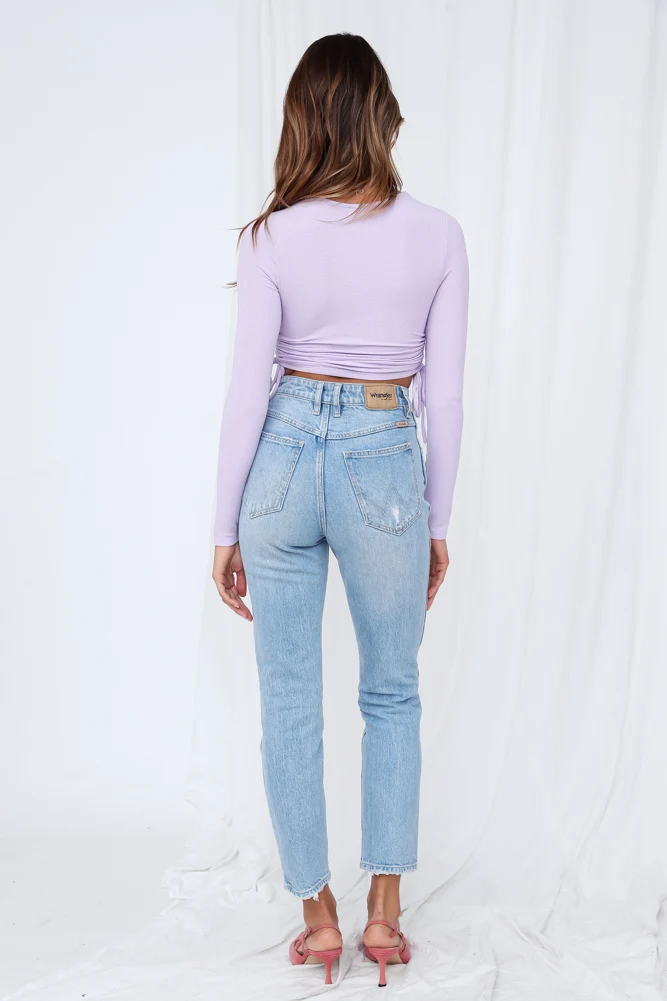 Baja Blossom Crop Top Lilac - Image 4