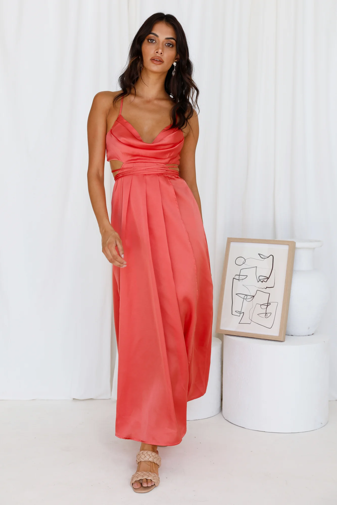 Be My Darling Maxi Dress Coral - Image 4