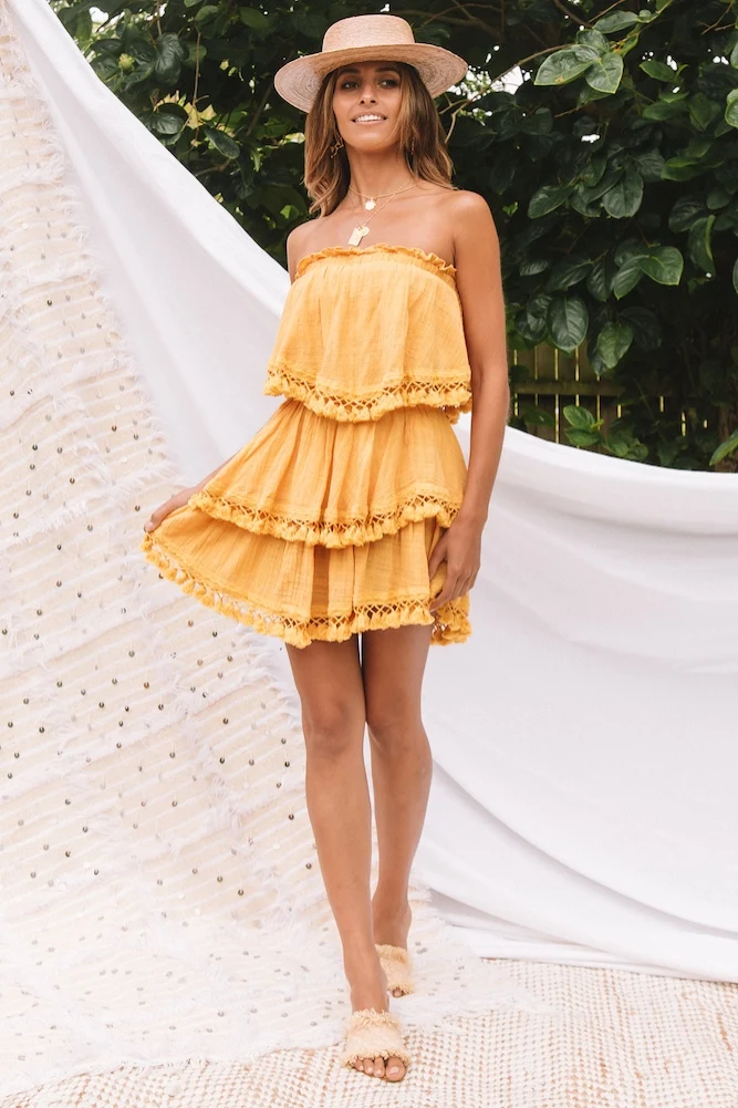 Bellevue Mini Skirt Mustard