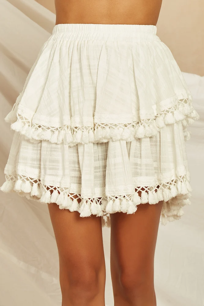 Bellevue Mini Skirt White - Image 9
