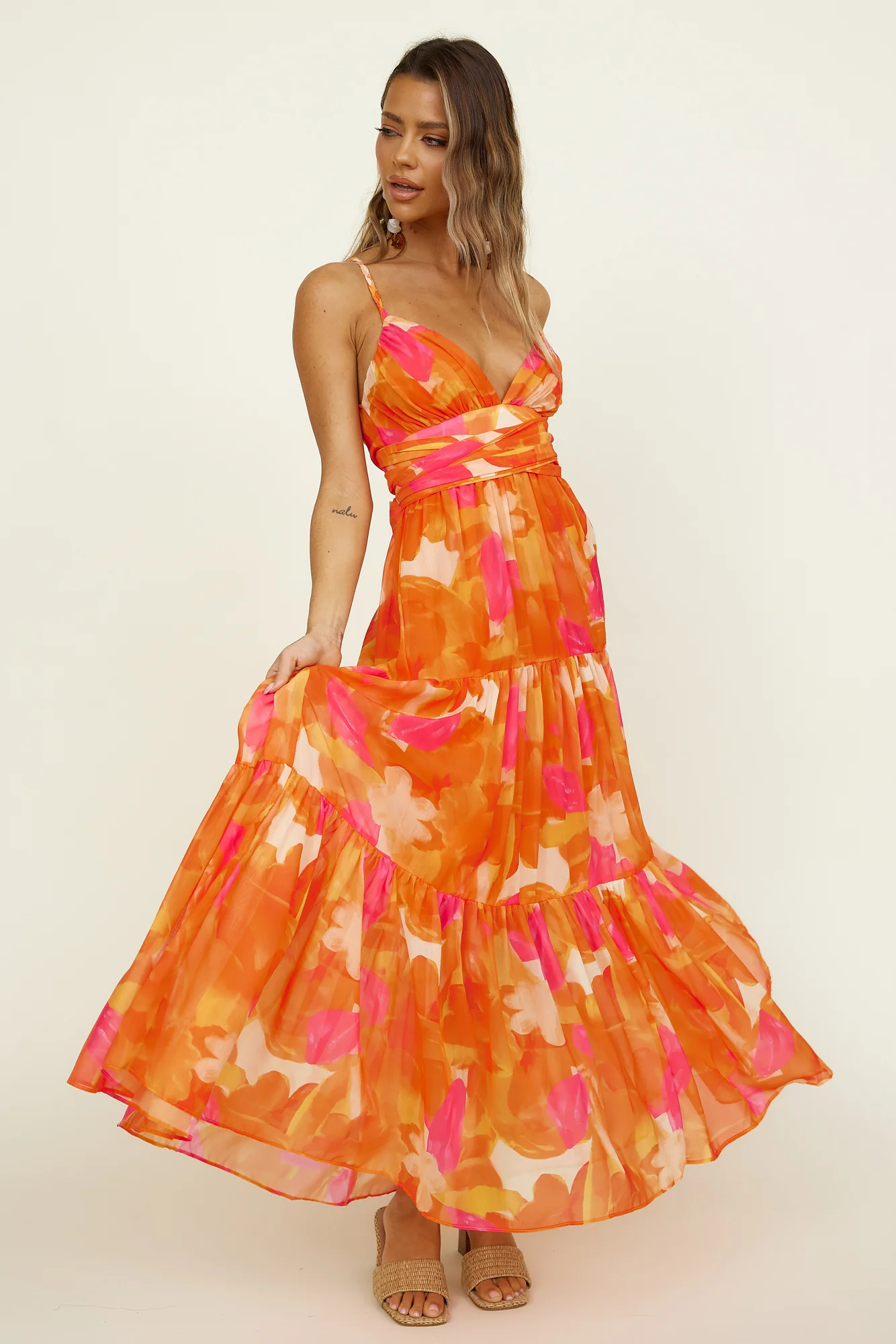 Blissful Memories Maxi Dress Orange - Image 2