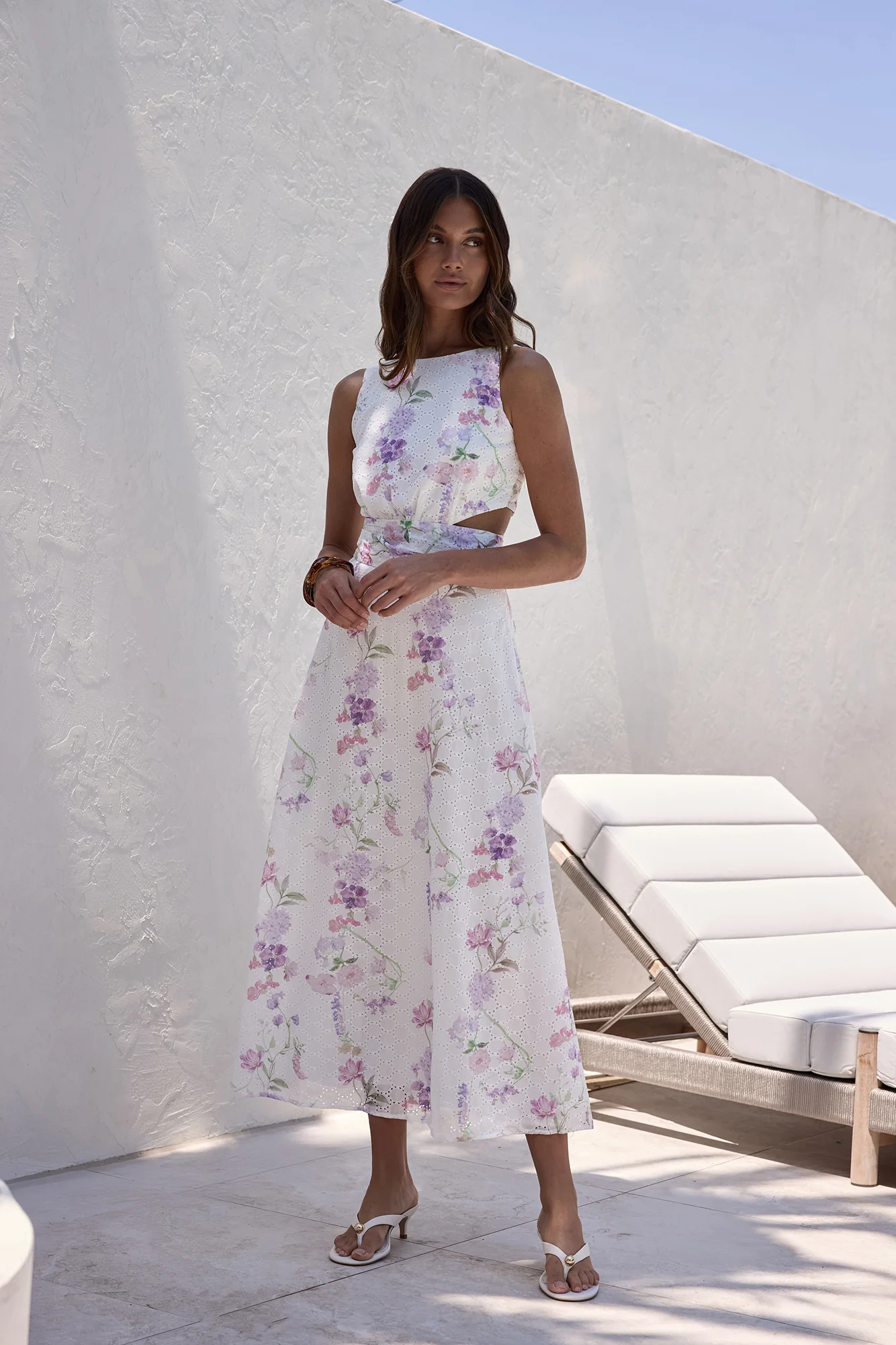 Blooming Lily Maxi Dress White - Image 3