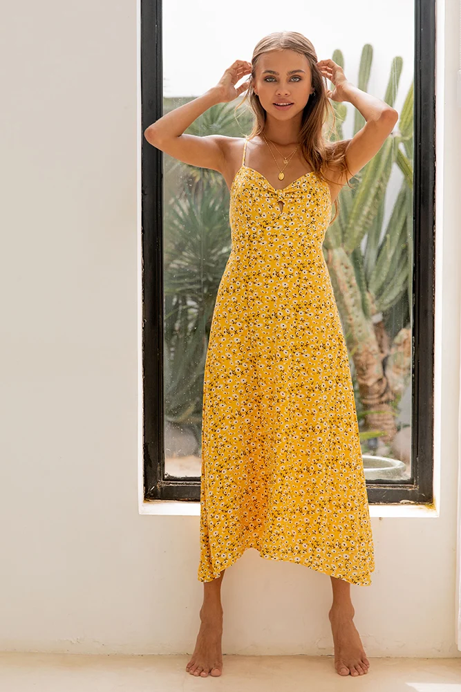 Born In Spring Midi Dress Yellow - Image 4