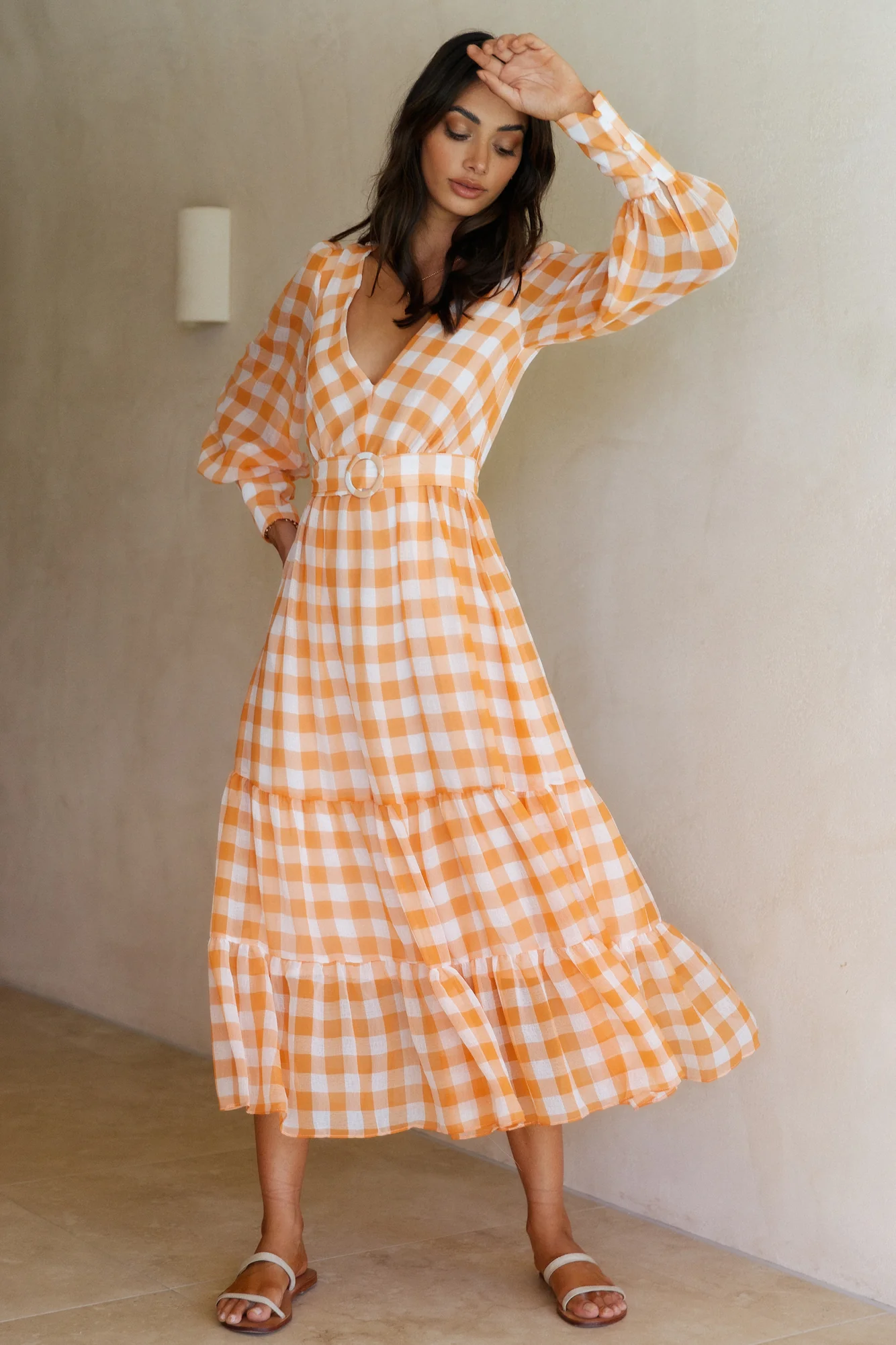 Budding Blooms Maxi Dress Orange - Image 3