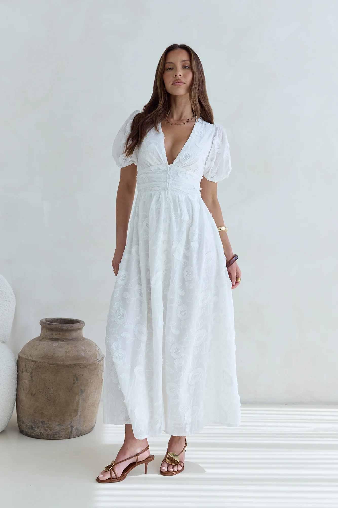 Busy Bee Maxi Dress White - Image 7