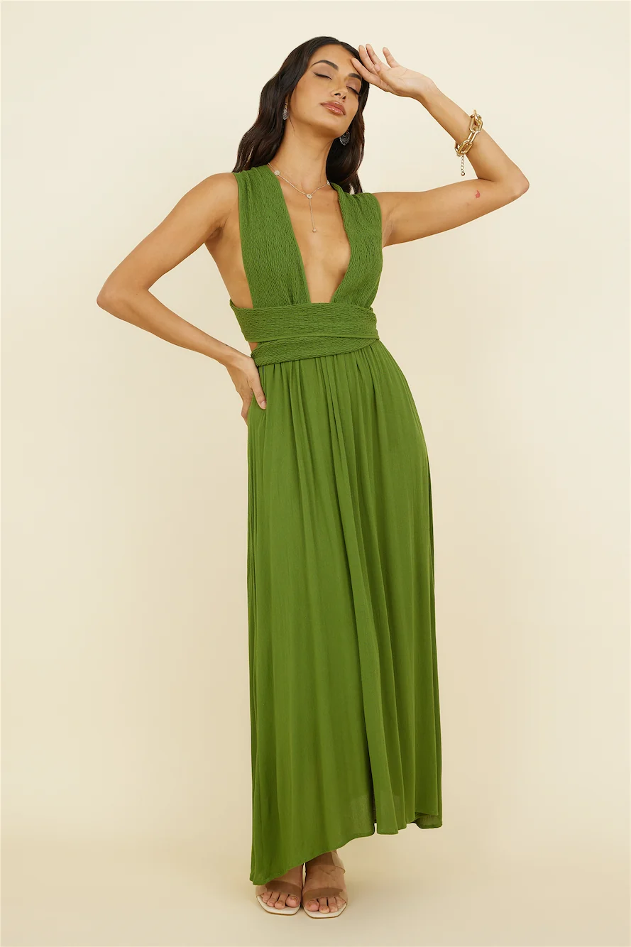 By The Ocean Midi Dress Green - Image 3