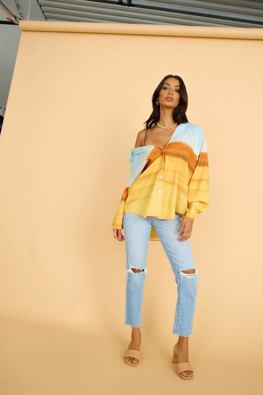 C/MEO COLLECTIVE Vertigo Shirt Landscape Print - Image 11