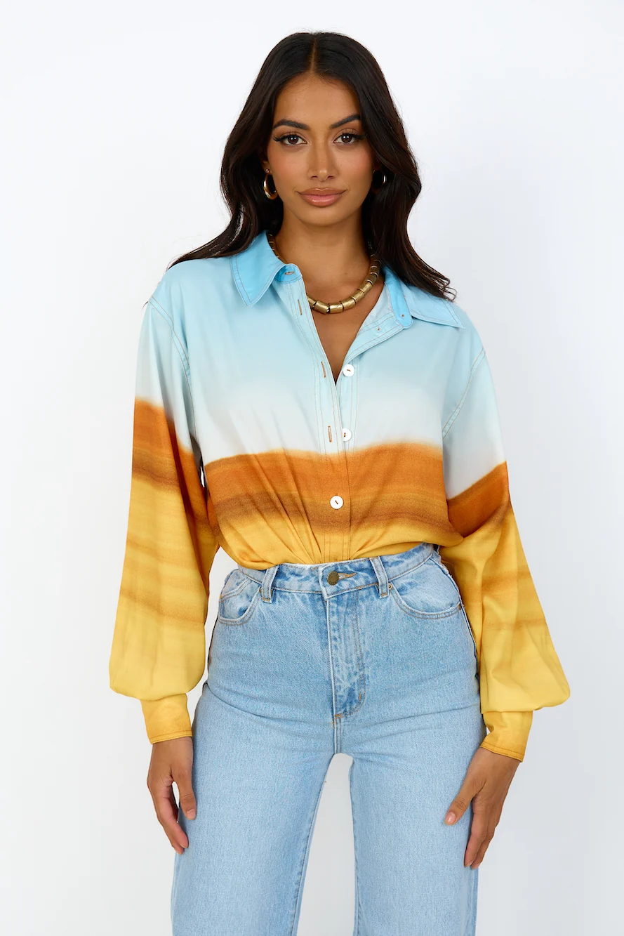 C/MEO COLLECTIVE Vertigo Shirt Landscape Print - Image 12