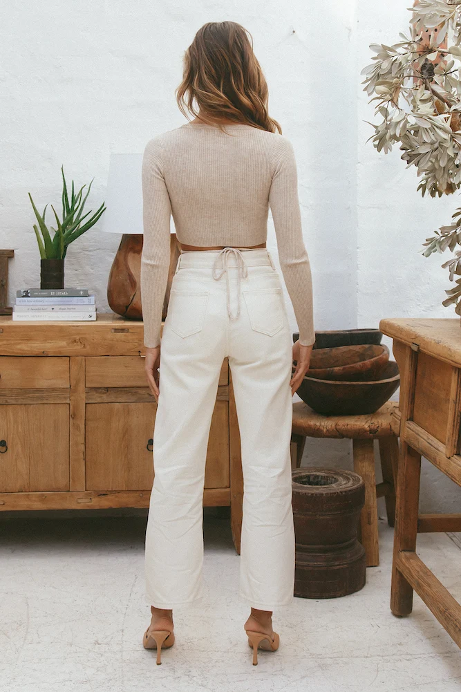 Caesar Knit Top Beige - Image 5