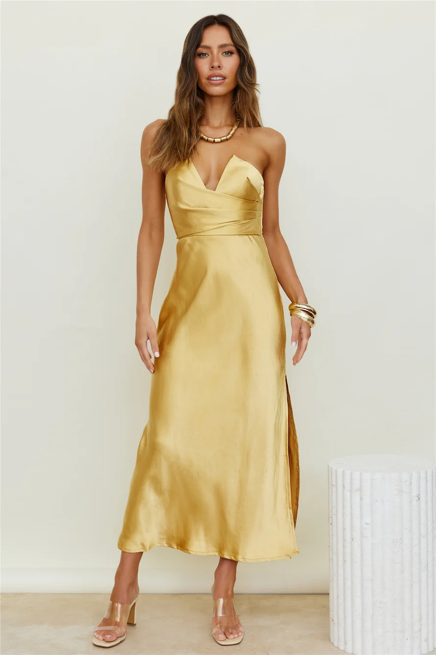 Caraway Maxi Dress Gold - Image 6