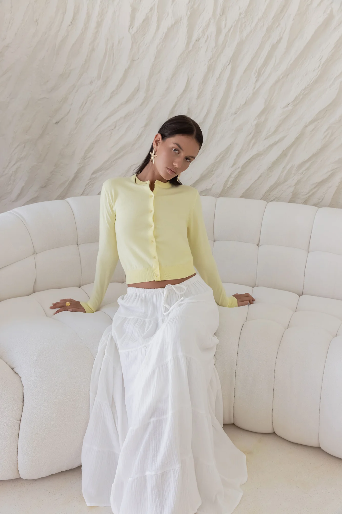 Cardi Season Long Sleeve Cardigan Yellow - Image 8