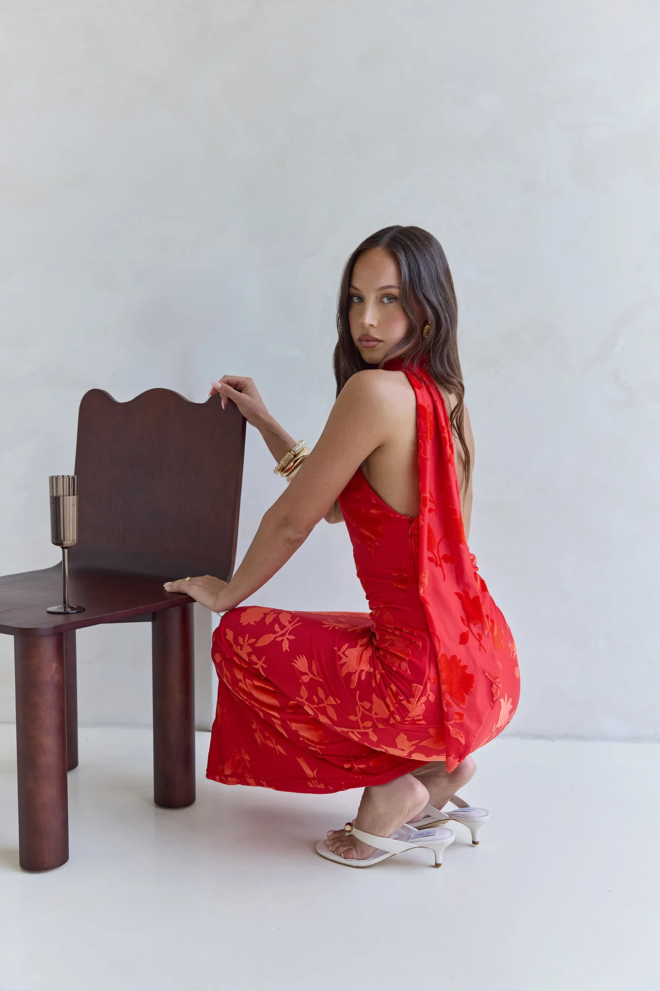 Catching Blooms Maxi Dress Red - Image 3