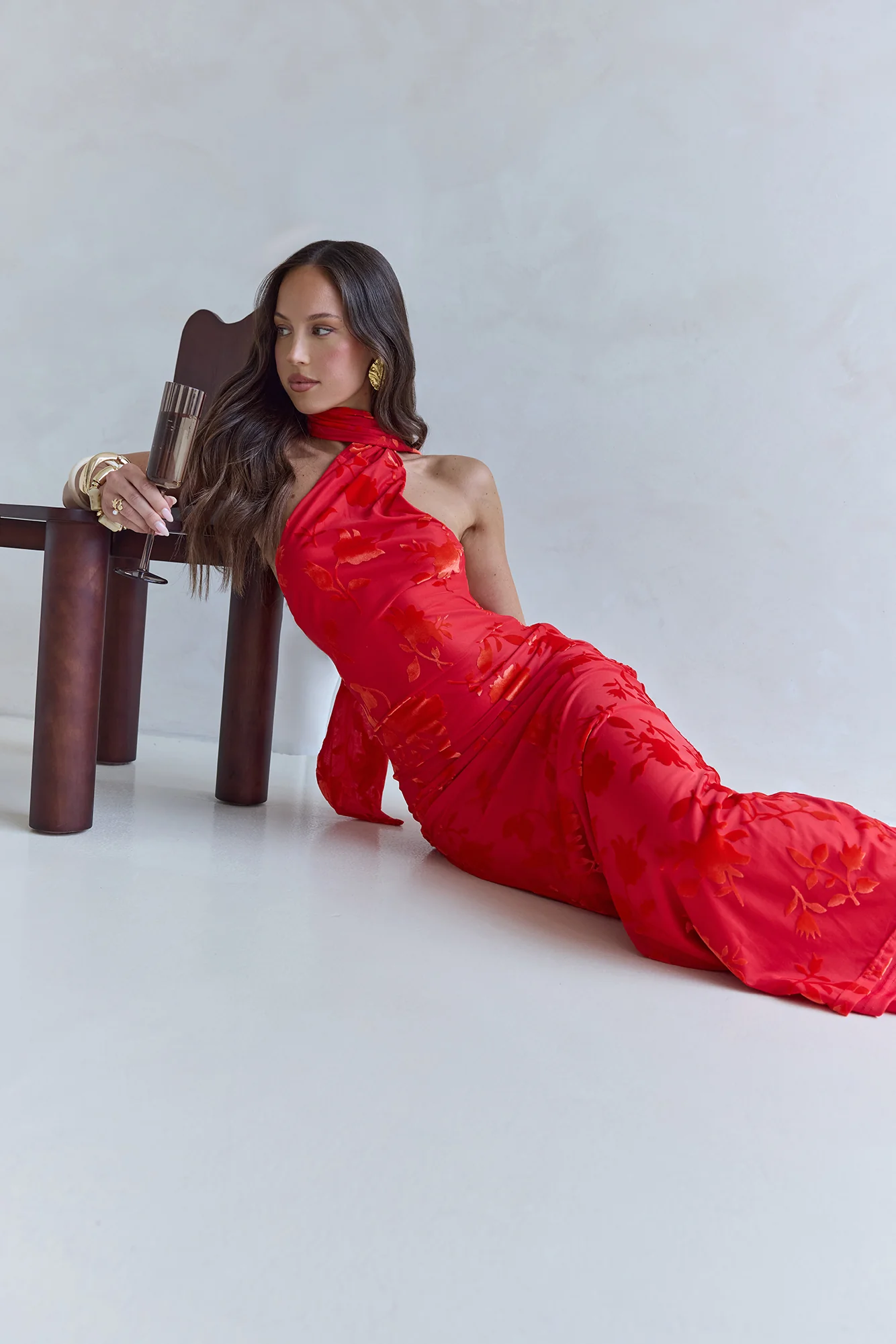 Catching Blooms Maxi Dress Red - Image 5