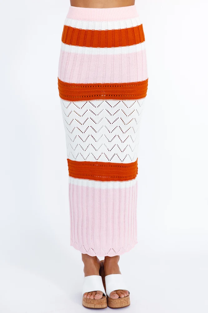 Cavali Knit Maxi Skirt Pink - Image 9