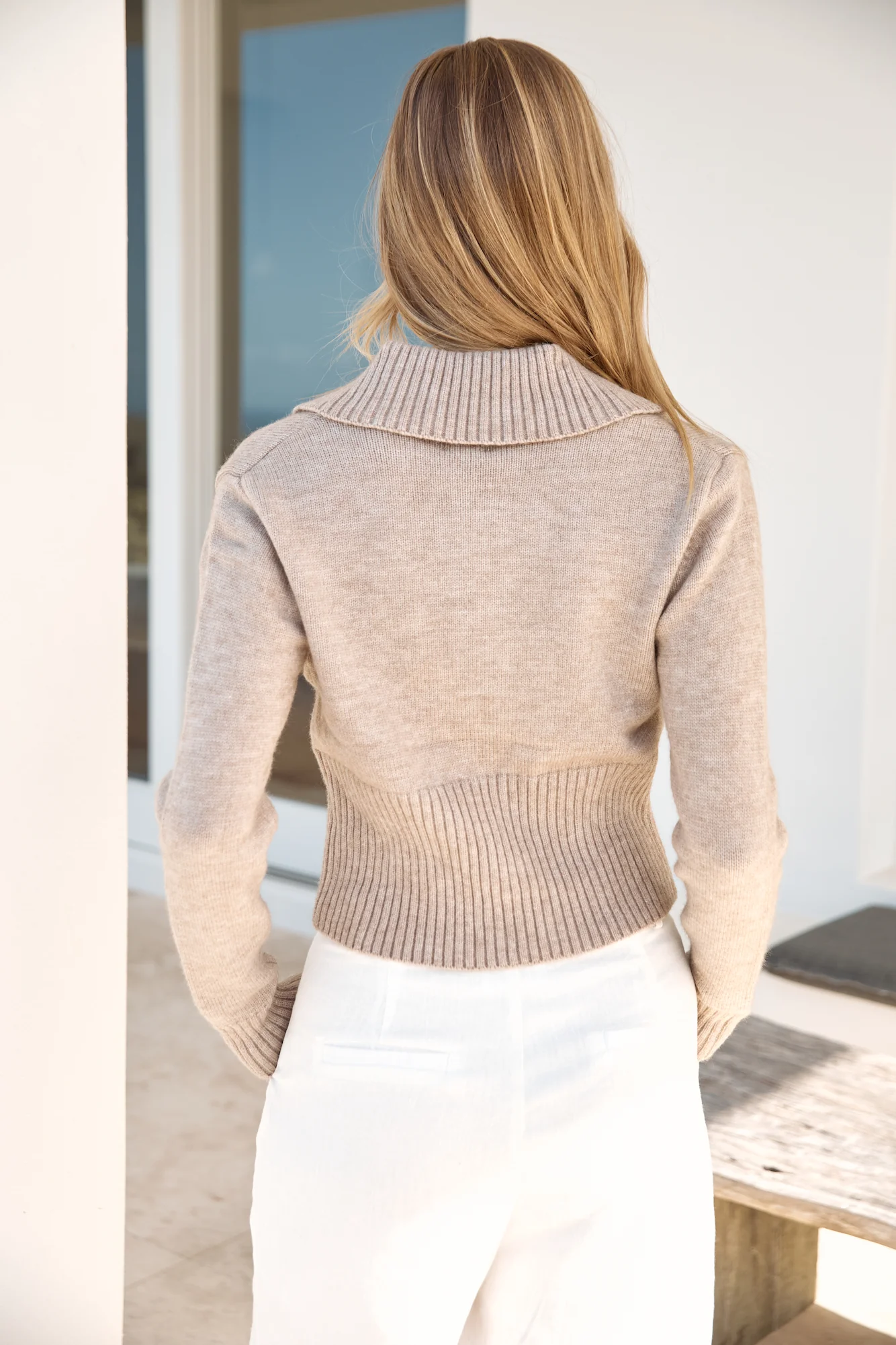 Chai Latte Knit Top Brown - Image 2