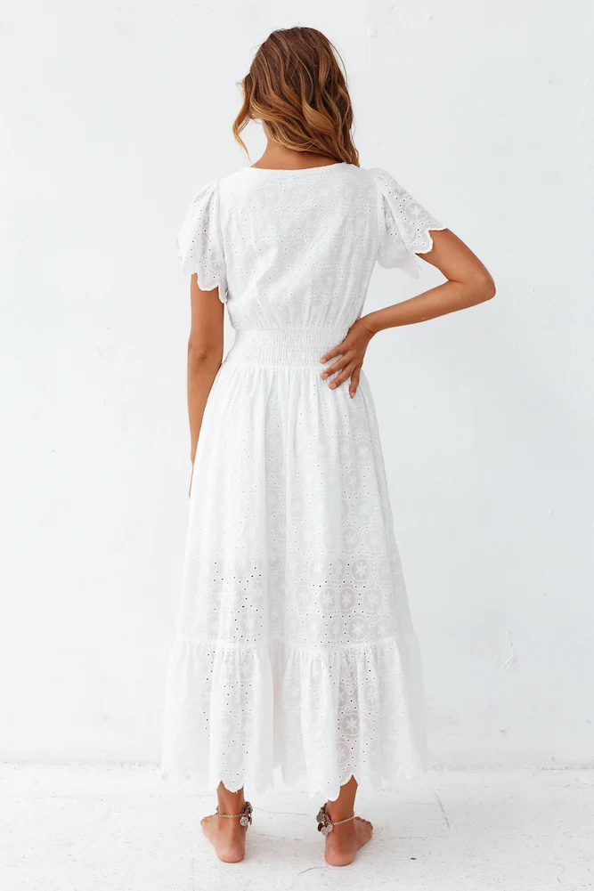Chania Maxi Dress White - Image 4