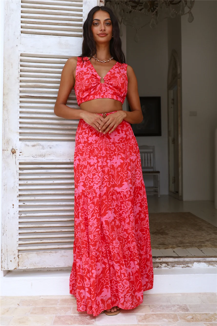 CHARLIE HOLIDAY Cheyenne Maxi Skirt Tropical Floral - Image 2