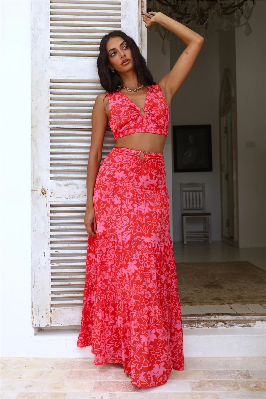 CHARLIE HOLIDAY Cheyenne Maxi Skirt Tropical Floral - Image 4