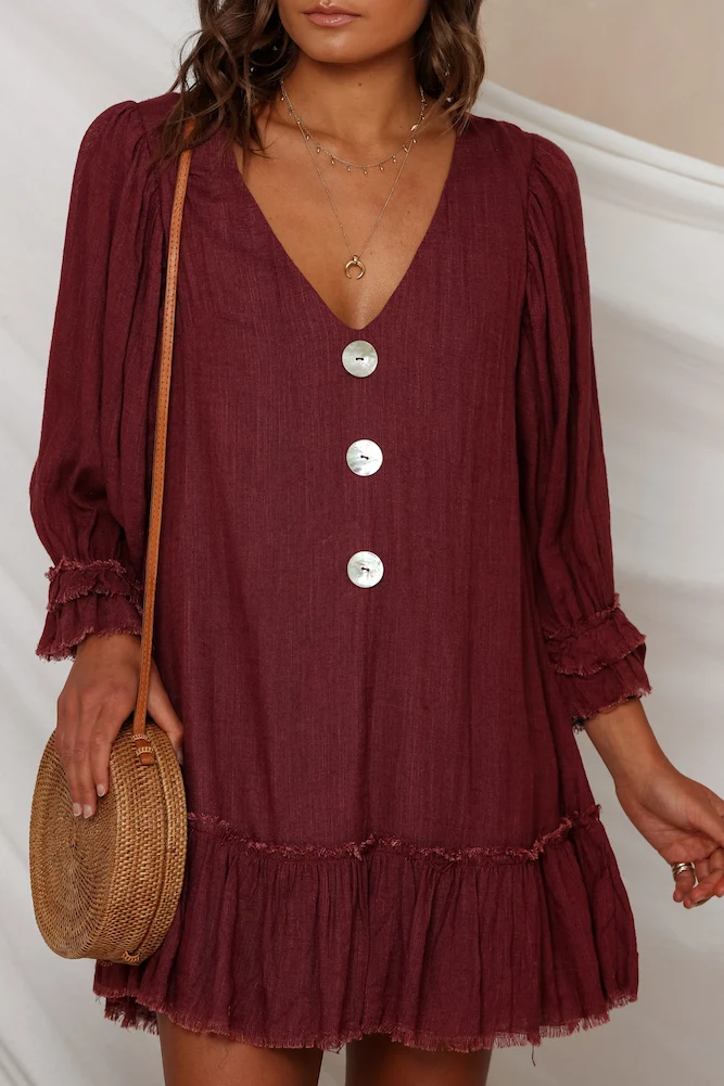 Chaumon Dress Maroon - Image 5