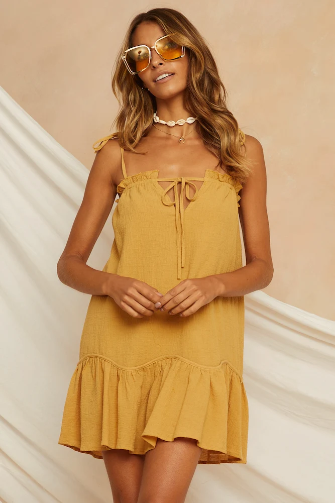 Chauncey Dress Mustard - Image 3