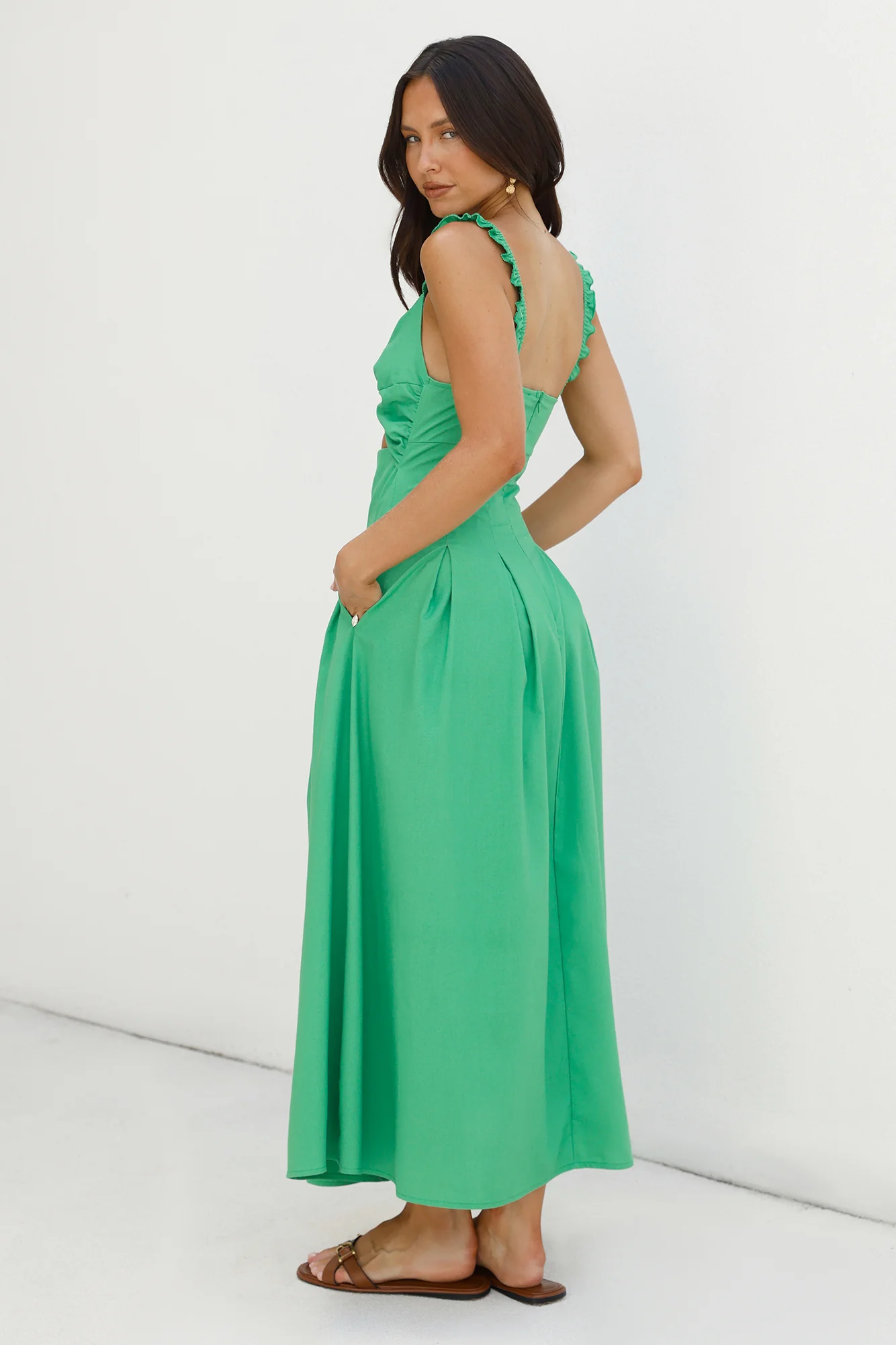 Cherry Kisses Maxi Dress Green - Image 7