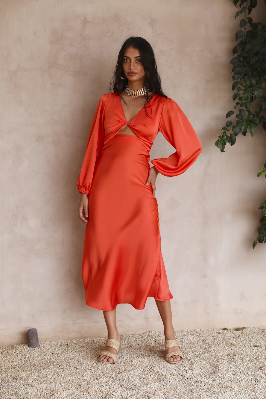 City Lights Maxi Dress Orange - Image 2
