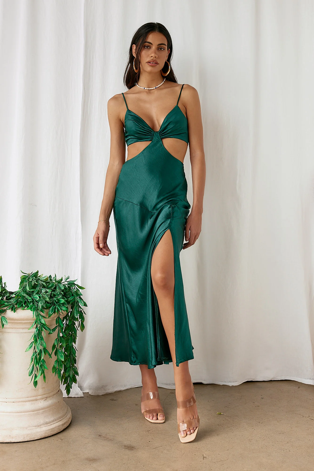 City Sunset Maxi Dress Forest Green - Image 3