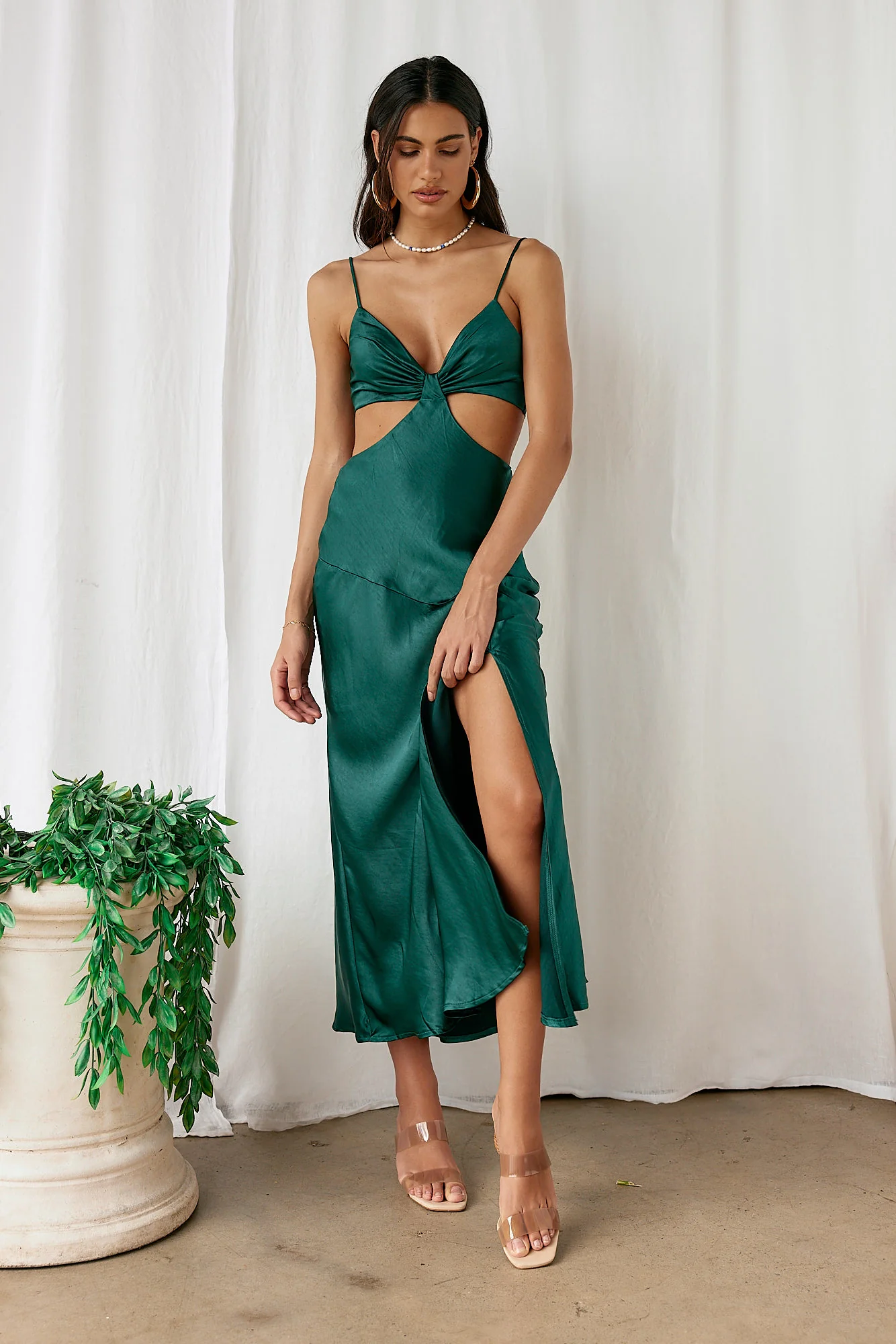 City Sunset Maxi Dress Forest Green - Image 4